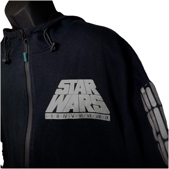 Star Wars Disney Parks Saga Collection Zip Hooded Jacket Large Puff Metallic Ink - Picture 2 of 10